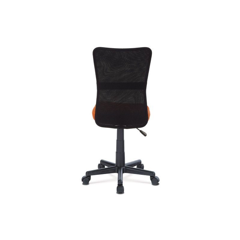 Autronic - kancelárska stolička, oranžová mesh, plastový kríž, sieťovina čierna - KA-2325 ORA