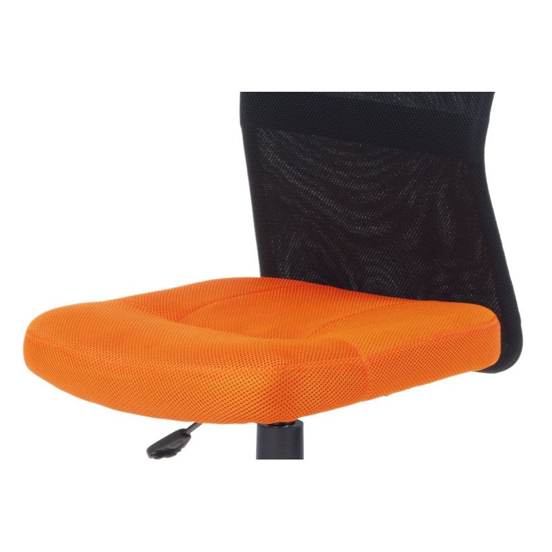 Autronic - kancelárska stolička, oranžová mesh, plastový kríž, sieťovina čierna - KA-2325 ORA