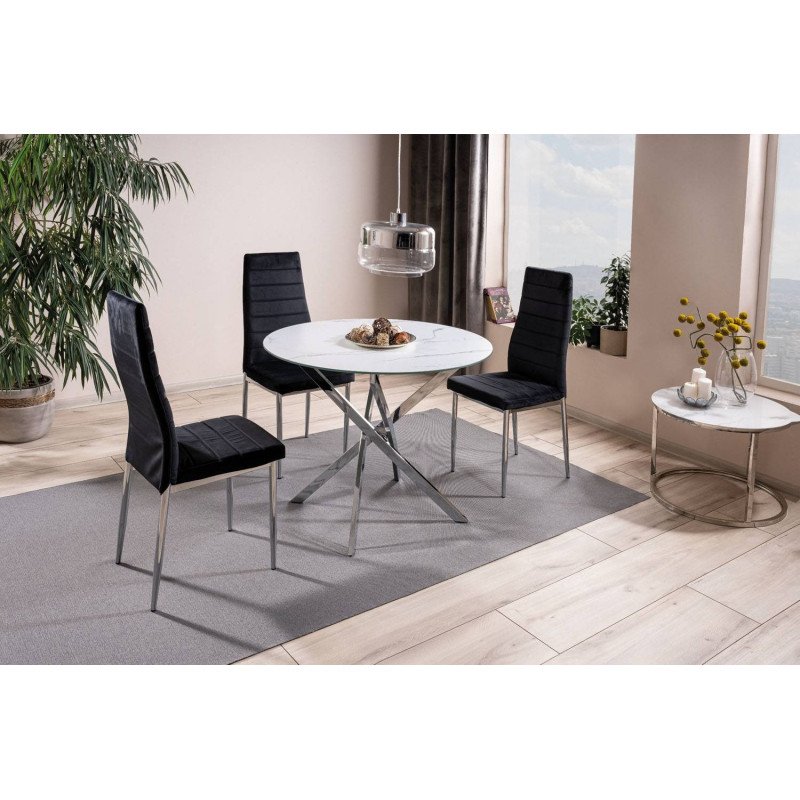 Jedálenská stolička H-261 VELVET - chróm/sivá tap. 14
