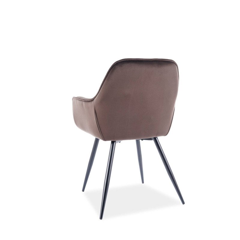 Jedálenská stolička CHERRY VELVET - čierny mat/čierna bluvel 19