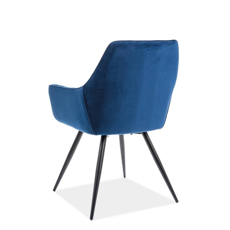 Jedálenská stolička CHERRY VELVET - čierny mat/čierna bluvel 19