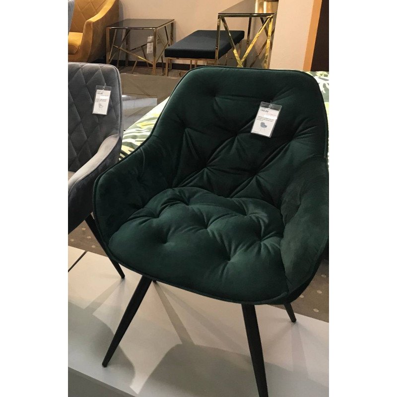 Jedálenská stolička CHERRY VELVET - čierny mat/čierna bluvel 19