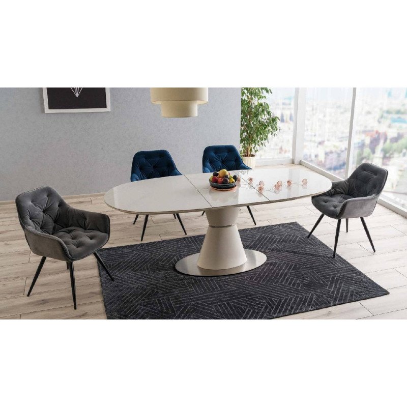 Jedálenská stolička CHERRY VELVET - čierny mat/čierna bluvel 19