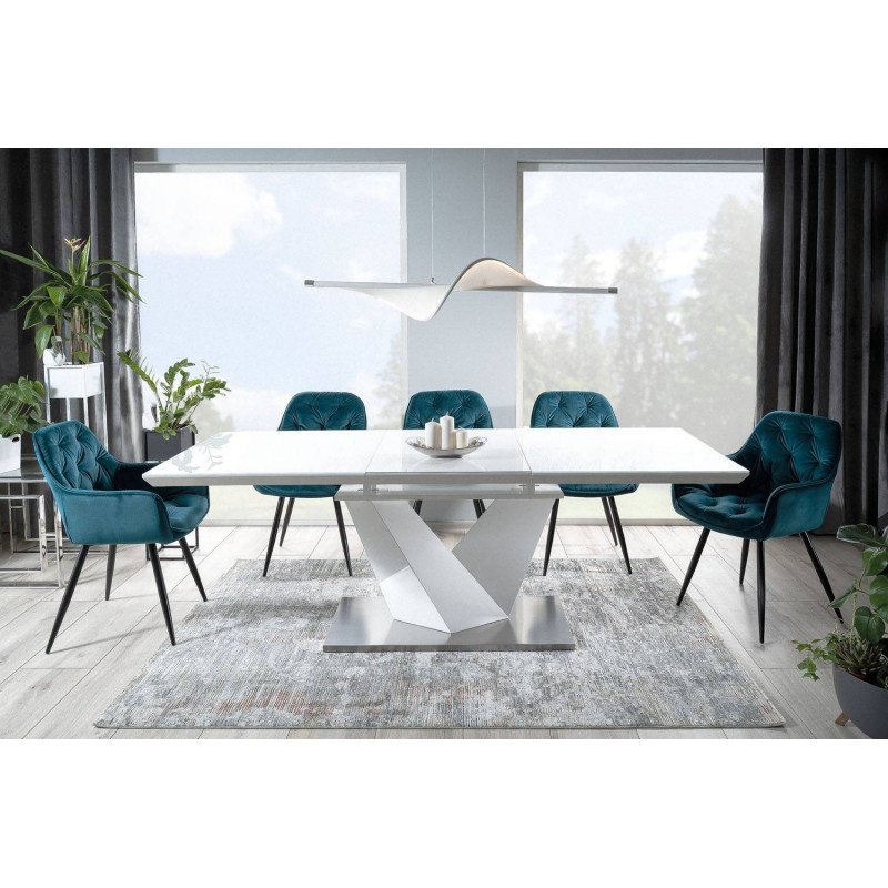 Jedálenská stolička CHERRY VELVET - čierny mat/čierna bluvel 19