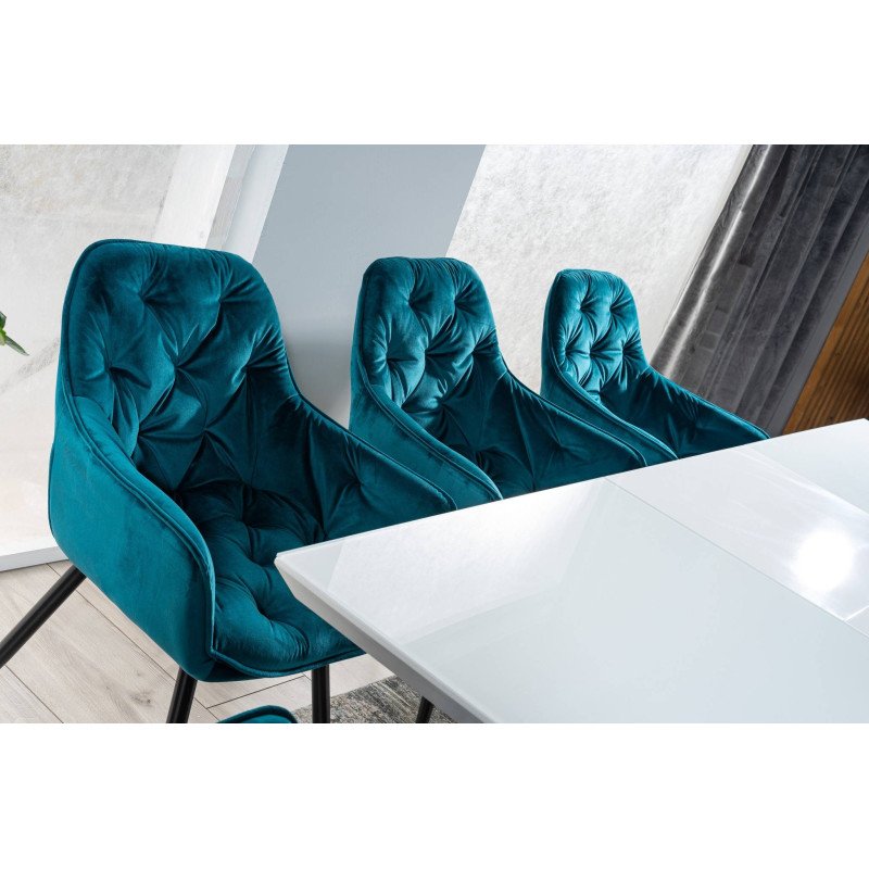 Jedálenská stolička CHERRY VELVET - čierny mat/čierna bluvel 19