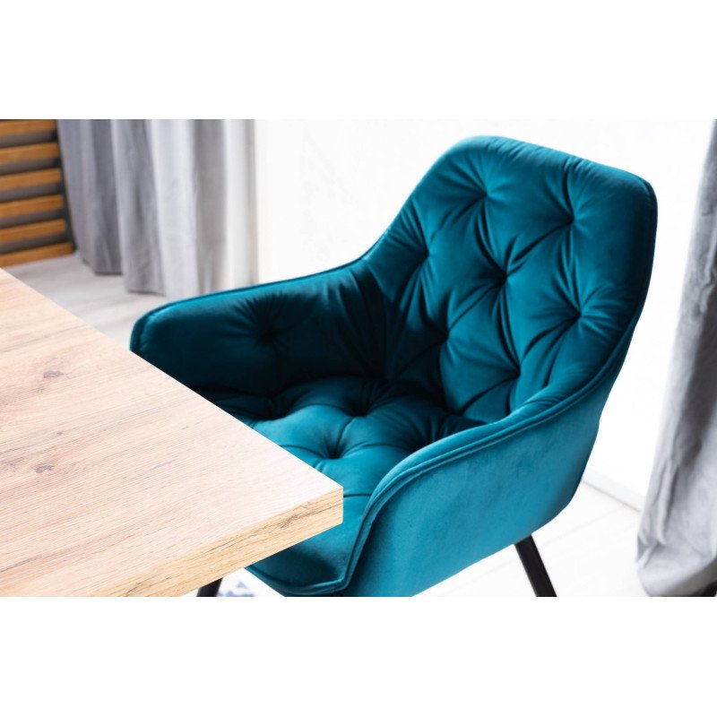 Jedálenská stolička CHERRY VELVET - čierny mat/čierna bluvel 19