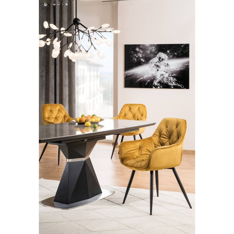 Jedálenská stolička CHERRY VELVET - čierny mat/bordová bluvel 59