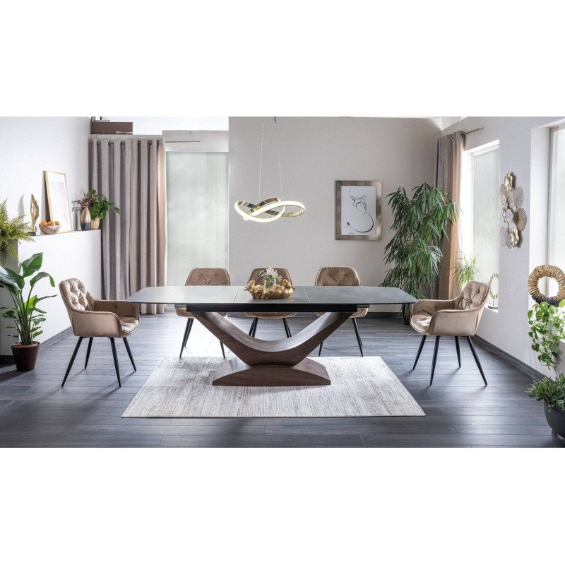 Jedálenská stolička CHERRY VELVET - čierny mat/bordová bluvel 59