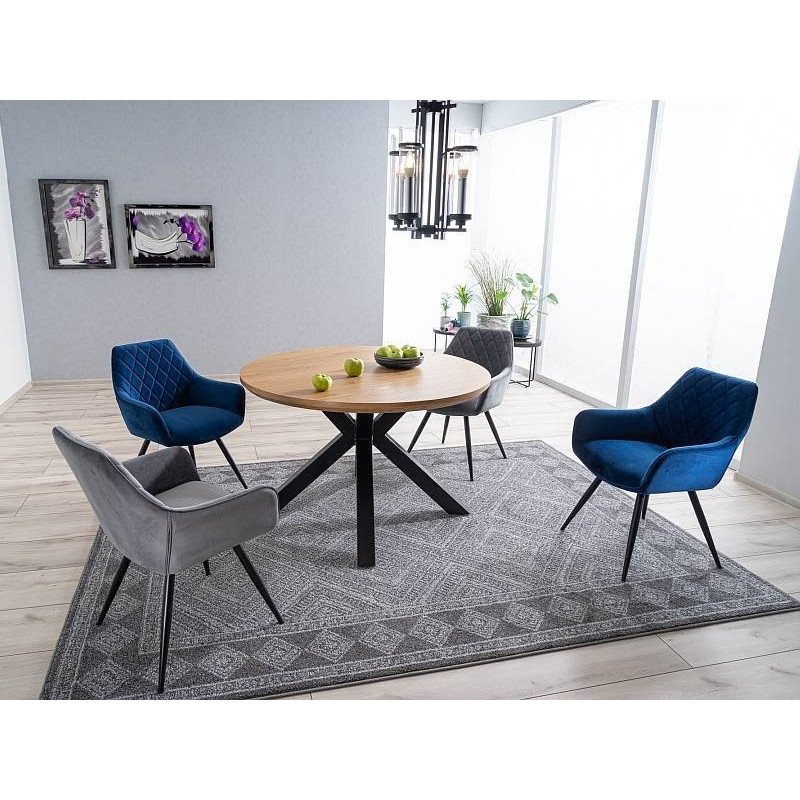 Jedálenská stolička LINEA VELVET - čierny mat/granátová bluvel 86