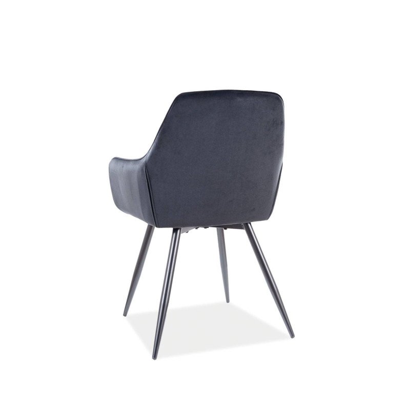 Jedálenská stolička LINEA VELVET - čierny mat/granátová bluvel 86
