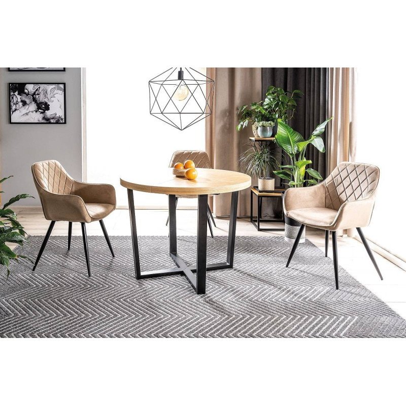 Jedálenská stolička LINEA VELVET - čierny mat/granátová bluvel 86