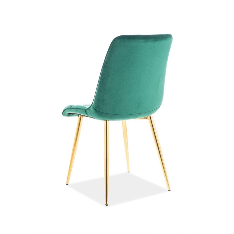 Jedálenská stolička CHIC VELVET GOLD - zlatá/granátová bluvel 86