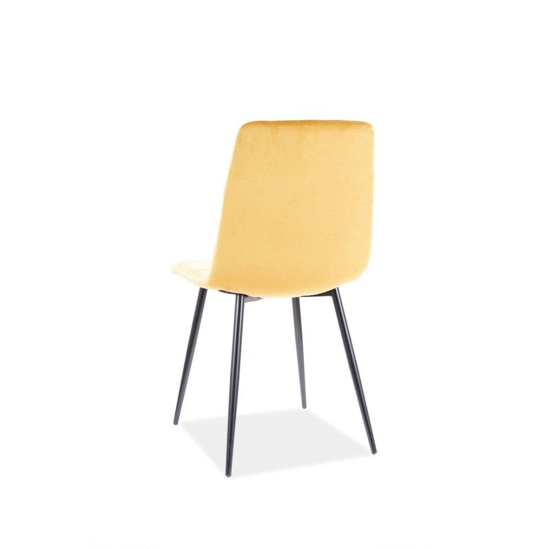 Jedálenská stolička MILA VELVET - čierny mat/oranžová bluvel 4215