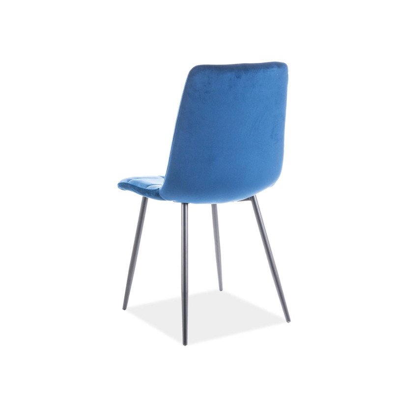 Jedálenská stolička MILA VELVET - čierny mat/oranžová bluvel 4215