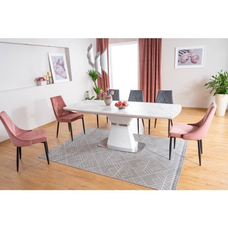 Jedálenská stolička TRIX B VELVET - čierny mat/čierna bluvel 19