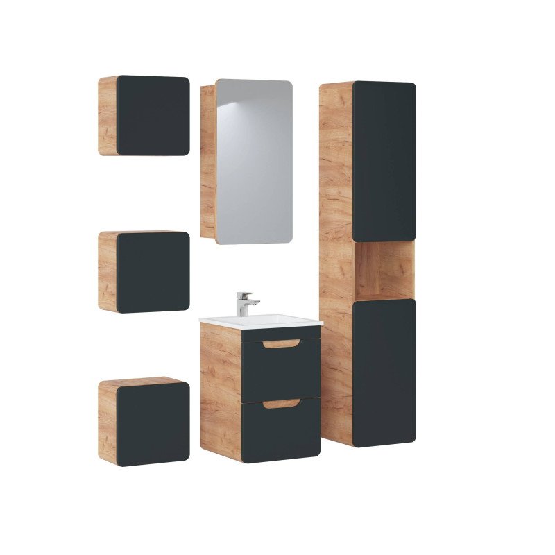 Kúpeľňová skrinka ARUBA COSMOS 820 - dub artisan/čierny mat