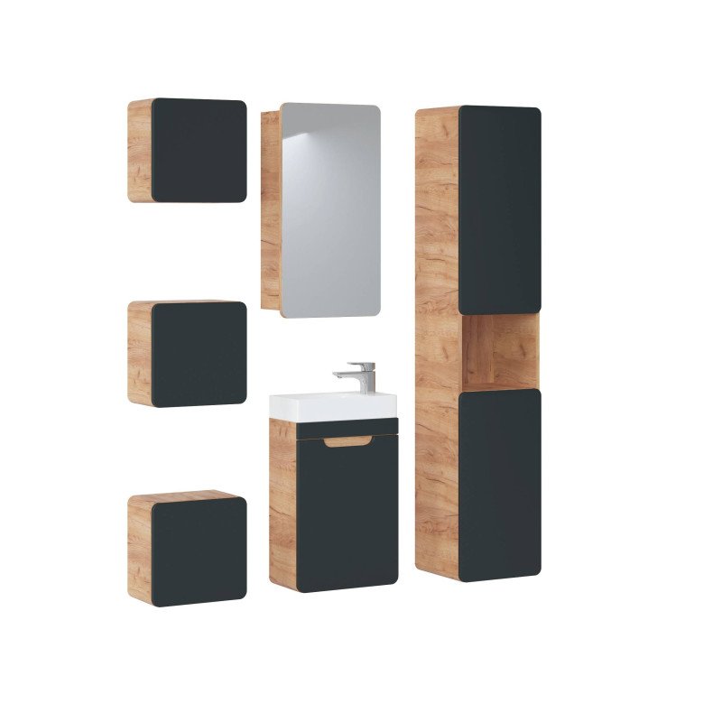 Kúpeľňová skrinka ARUBA COSMOS 820 - dub artisan/čierny mat