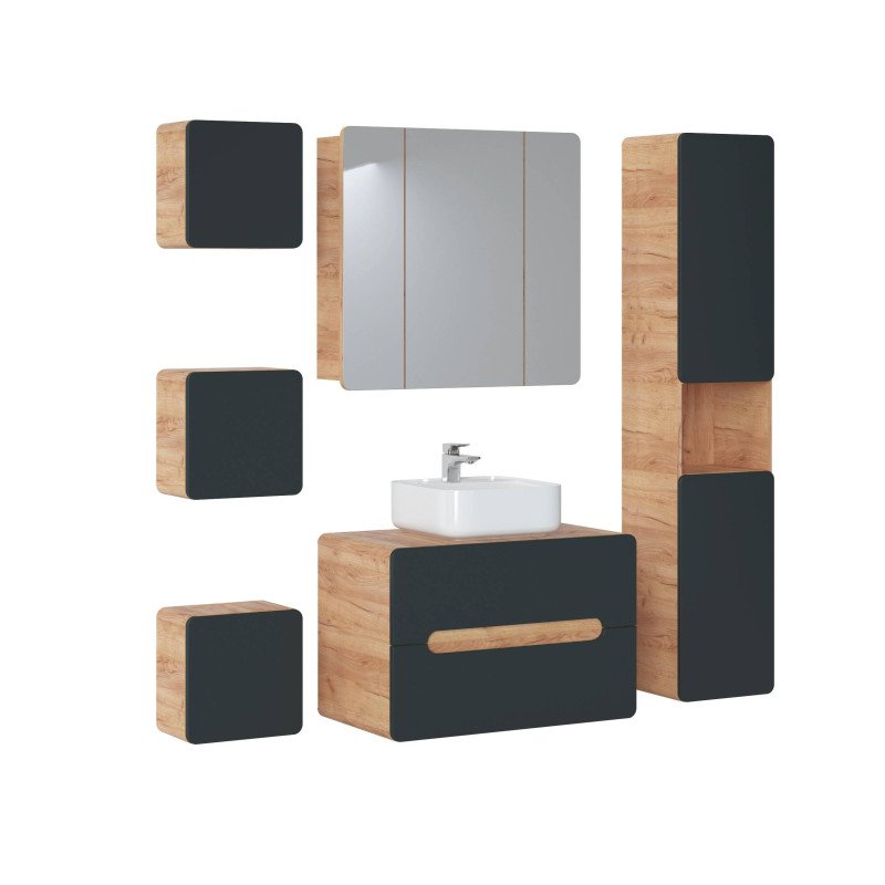 Kúpeľňová skrinka ARUBA COSMOS 821 - dub artisan/čierny mat