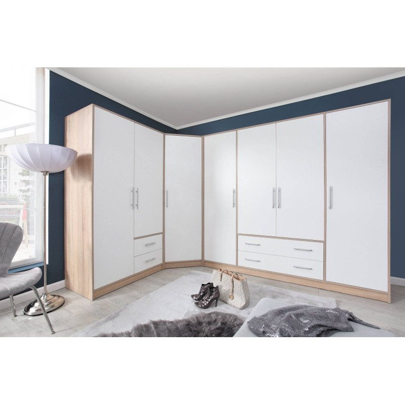 Šatníková skriňa SMART SR1 - dub sonoma/biely lux