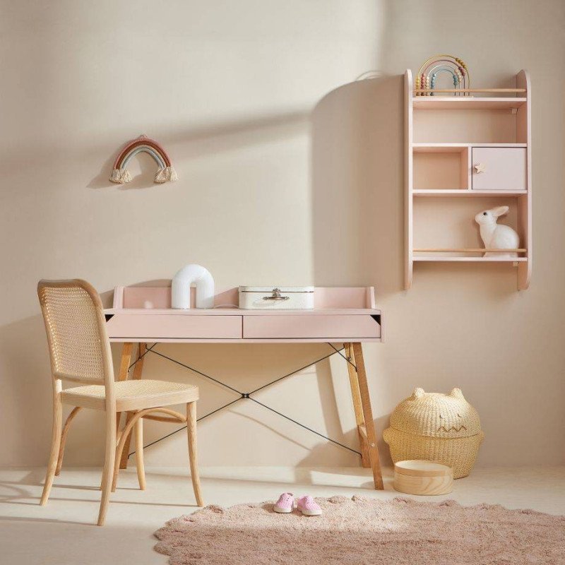 Písací stolík LOTTA DESK - biela matná/dub