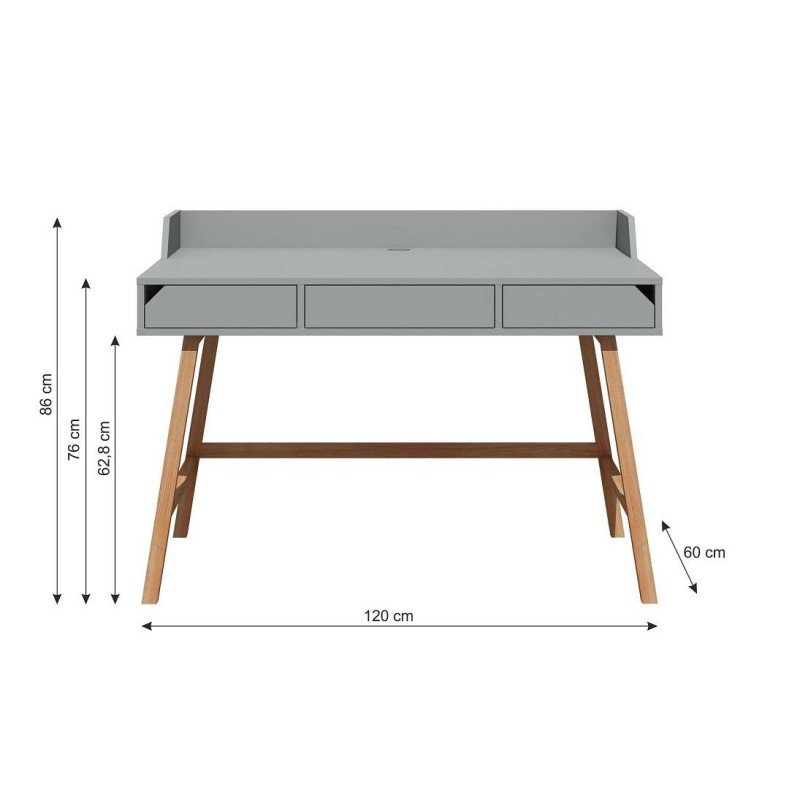 Písací stolík LOTTA DESK - biela matná/dub