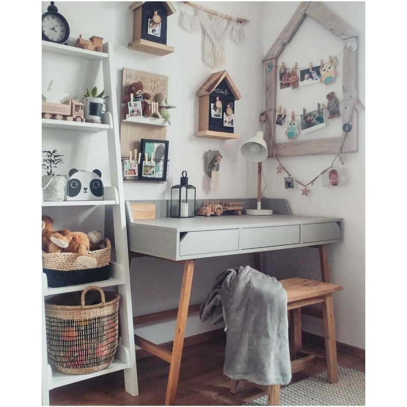 Písací stolík LOTTA DESK - biela matná/dub