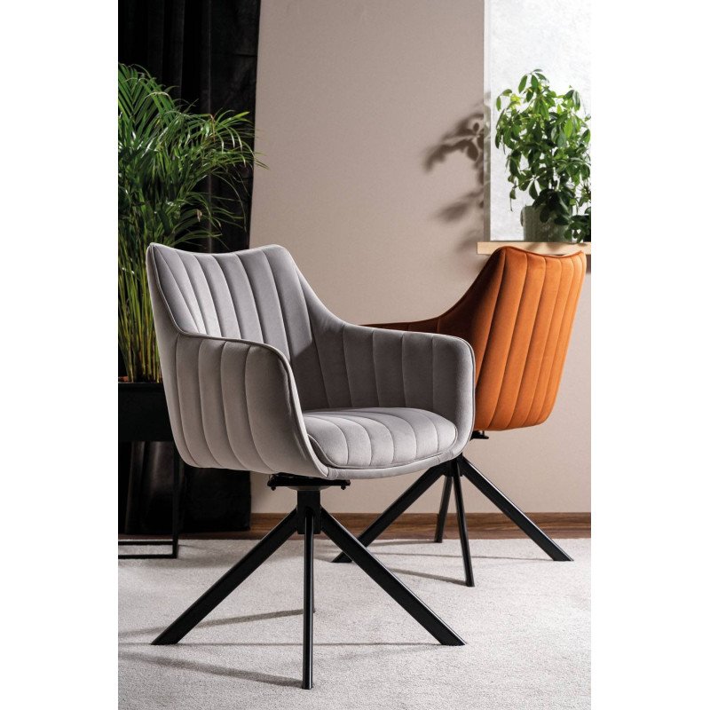 Jedálenská stolička AZALIA VELVET - čierna/bluvel 03