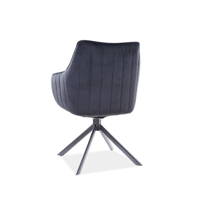 Jedálenská stolička AZALIA VELVET - čierna/bluvel 03