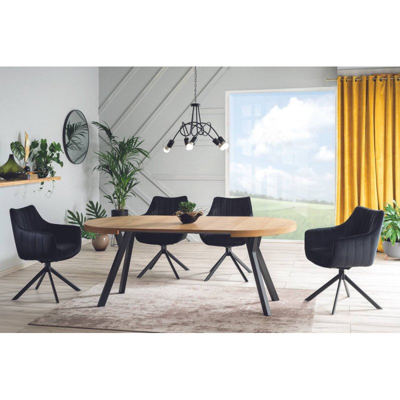Jedálenská stolička AZALIA VELVET - čierna/bluvel 03