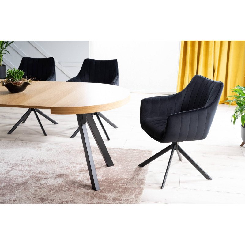 Jedálenská stolička AZALIA VELVET - čierna/bluvel 03