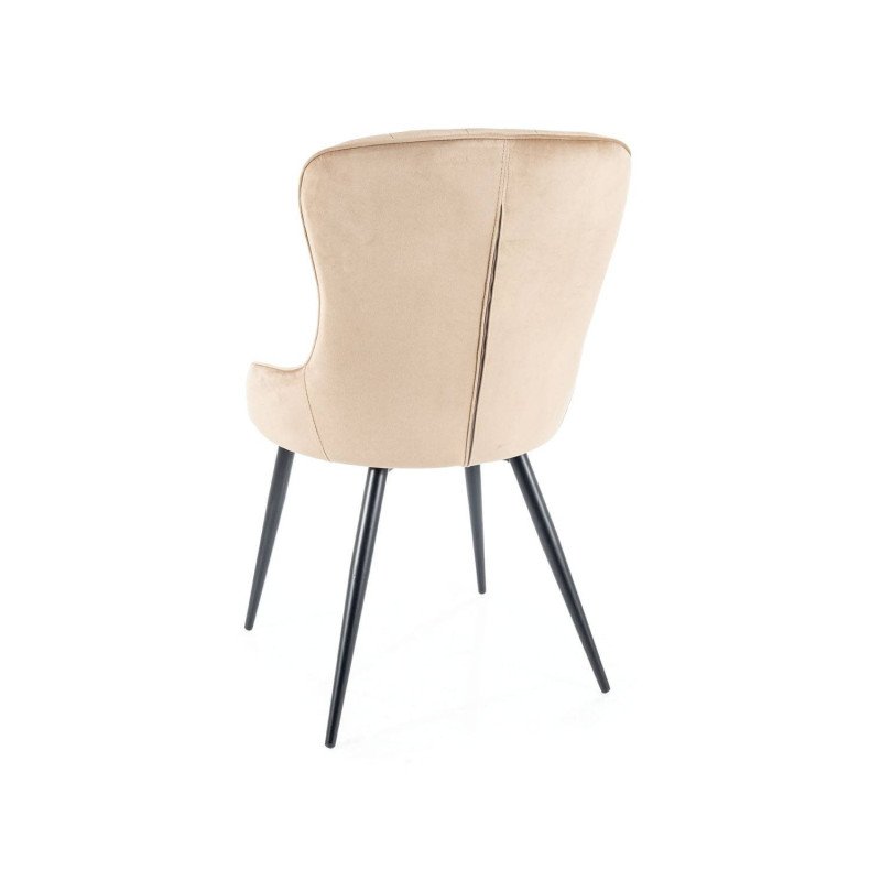 Jedálenská stolička LOTUS VELVET - čierny mat/béžová bluvel 28