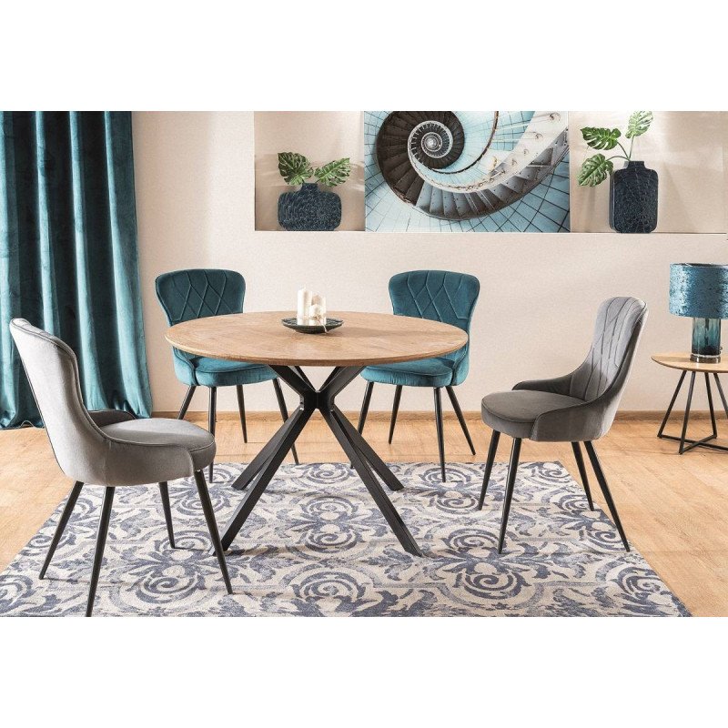 Jedálenská stolička LOTUS VELVET - čierny mat/béžová bluvel 28