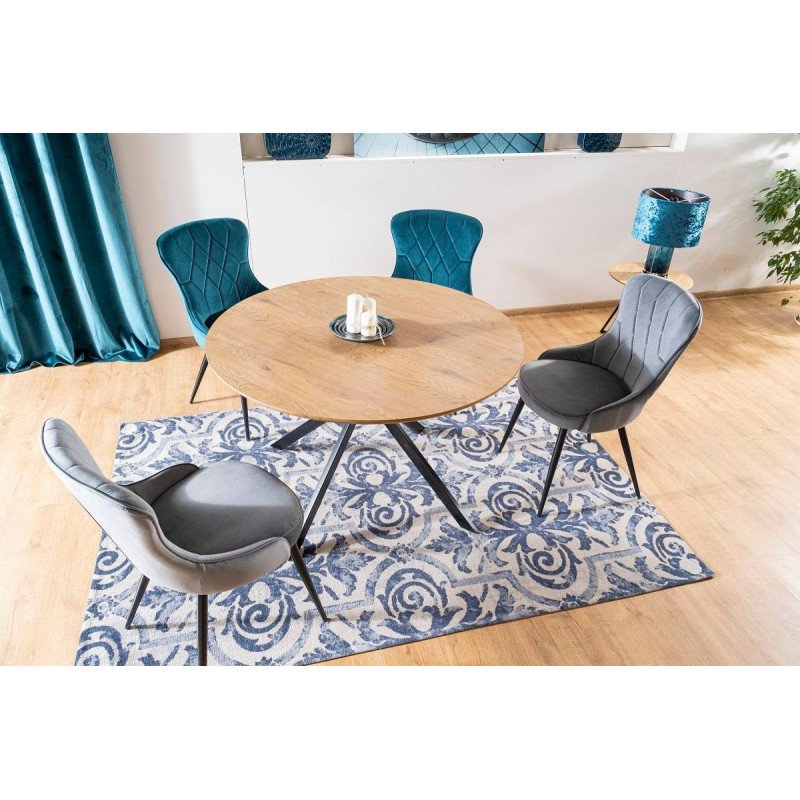 Jedálenská stolička LOTUS VELVET - čierny mat/béžová bluvel 28