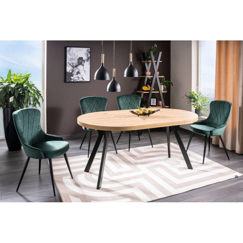 Jedálenská stolička LOTUS VELVET - čierny mat/béžová bluvel 28