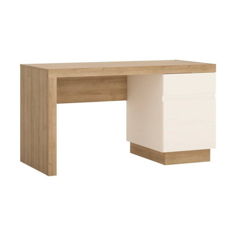 Písací stolík LYON LYOB01 - dub riviera oak/biely lesk