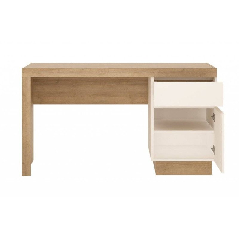 Písací stolík LYON LYOB01 - dub riviera oak/biely lesk