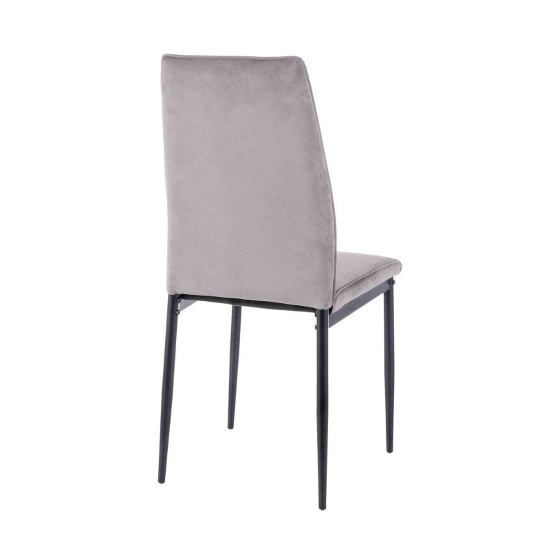Jedálenská stolička ATOM VELVET - čierna/svetlo sivá bluvel 03