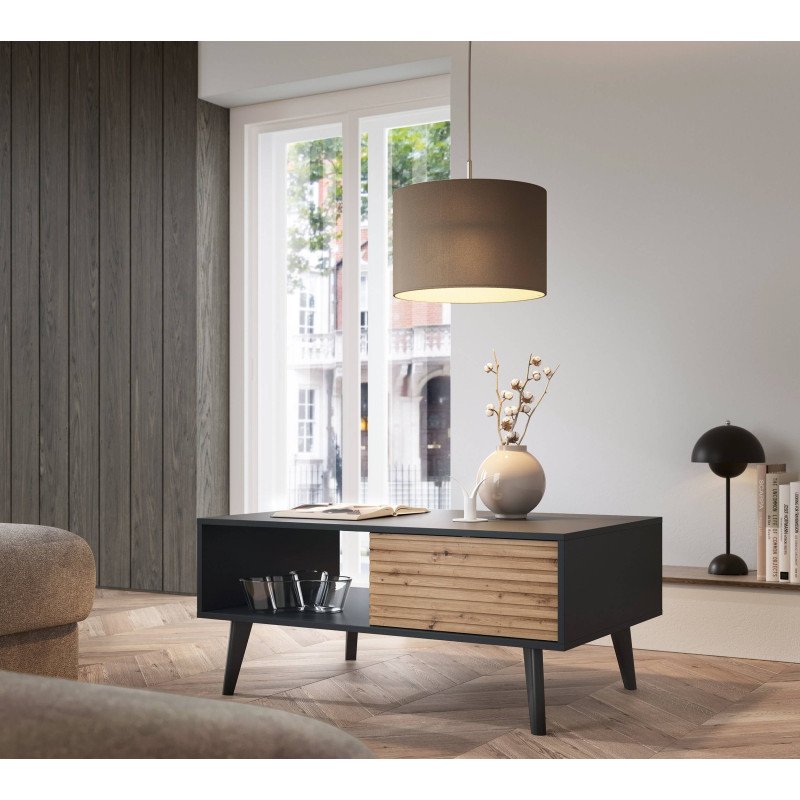 Konferenčný stolík WILLOW L104 - dub artisan/čierne