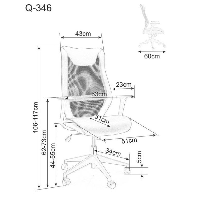 Kancelárske kreslo Q-346 - čierna