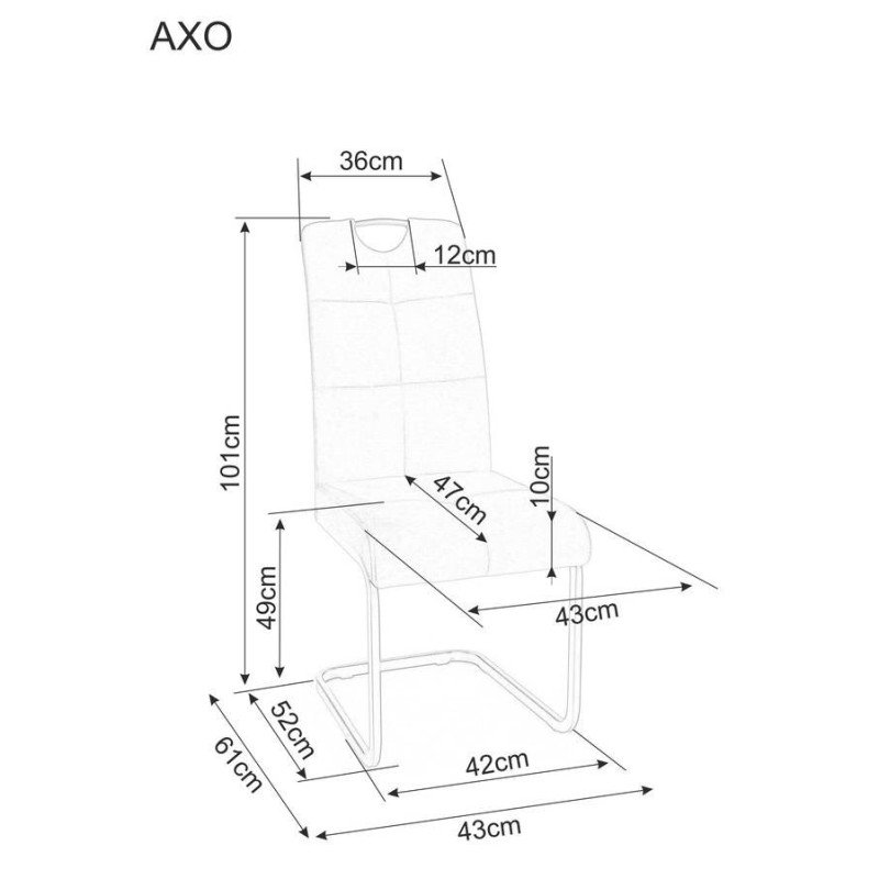 Jedálenská stolička AXO BREGO - čierna/tmavo sivá 18
