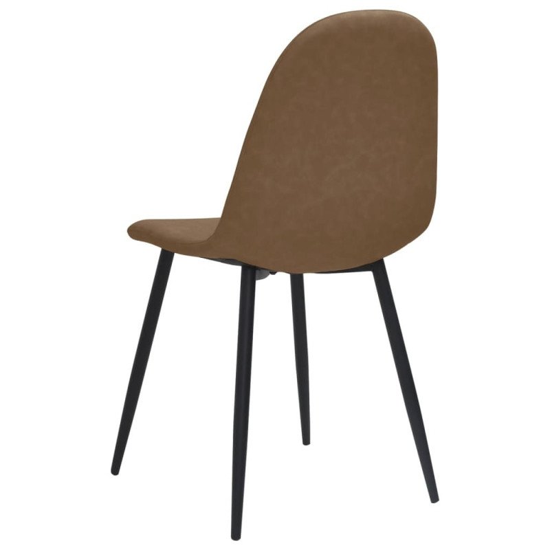 vidaXL Jedálenské stoličky 4 ks 45x53,5x83 cm, tmavohnedé, umelá koža