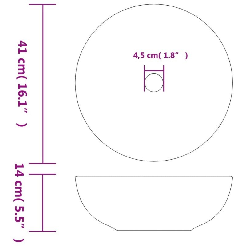 vidaXL Umývadlo na dosku bielo-červené okrúhle Φ41x14 cm keramické