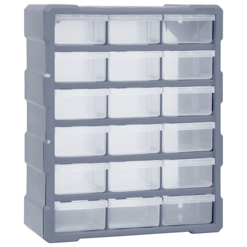 vidaXL Organizér s 18 strednými zásuvkami 38x16x47 cm