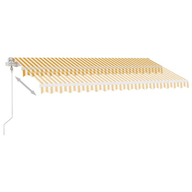vidaXL Samostatne stojaca automatická markíza 450x300 cm žlto-biela