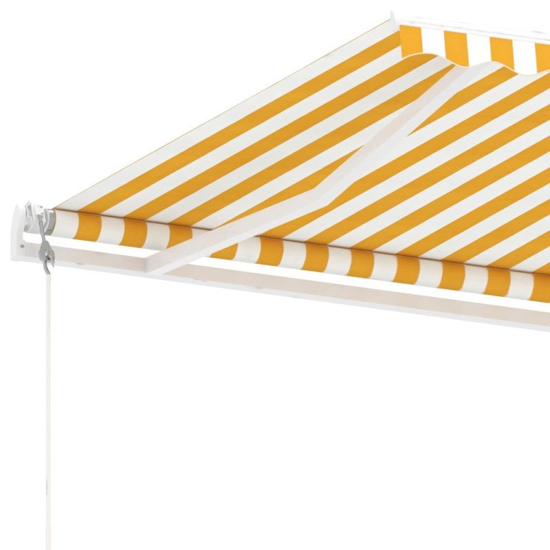 vidaXL Samostatne stojaca automatická markíza 450x300 cm žlto-biela