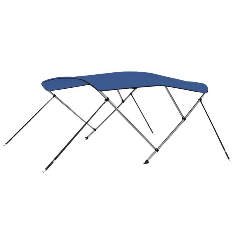 vidaXL Strieška Bimini s 3 oblúkmi, modrá 183x196x137 cm