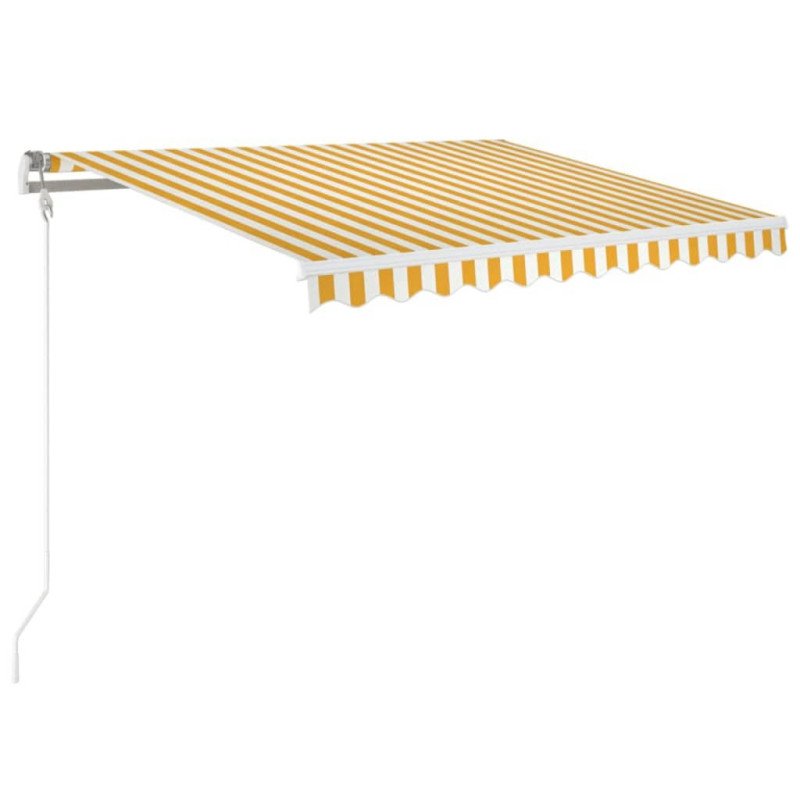 vidaXL Automaticky zaťahovacia markíza 350x250 cm žltá a biela
