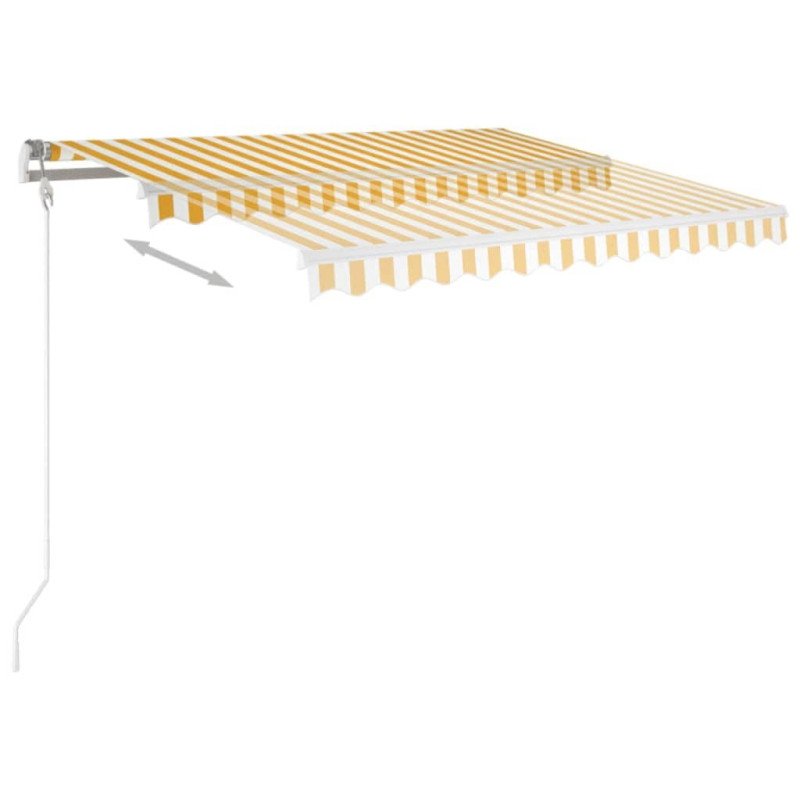 vidaXL Automaticky zaťahovacia markíza 350x250 cm žltá a biela