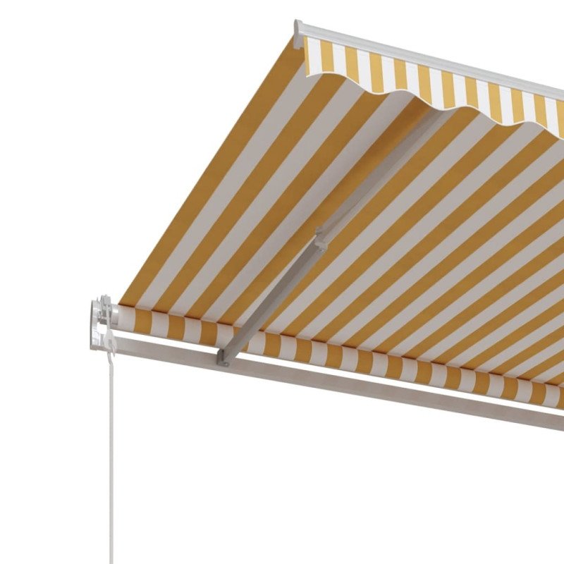 vidaXL Automaticky zaťahovacia markíza 350x250 cm žltá a biela