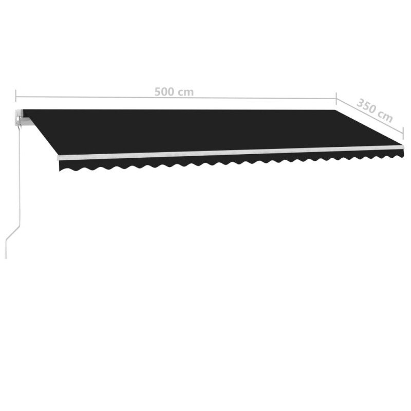 vidaXL Voľne stojaca ručne zaťahovacia markíza 500x350 cm, antracitová